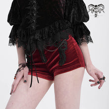 Load image into Gallery viewer, PT170 Gothic Stretch Velvet Women&#39;s High Waist Shorts
