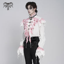 Load image into Gallery viewer, SHT163 Hand-Painted Burgundy Long-Sleeve Shirt with Double-Layer Mesh
