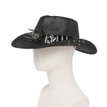Load image into Gallery viewer, AS265A Punk cowboy hat with long and short metal spikes
