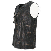 Load image into Gallery viewer, TT250 Bronze gold Stamping Sleeveless Men&#39;s Knitted T-Shirt
