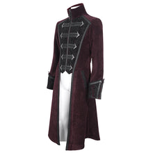 Load image into Gallery viewer, CT23802 Wine Men long chenille coat
