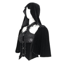 Load image into Gallery viewer, ETT03401 Gothic hooded halterneck women&#39;s short shirt
