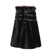 Load image into Gallery viewer, AS301 Short-pile velour and glossy patent leather Punk-style mid-length leg warmers
