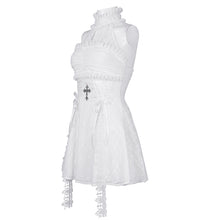 Load image into Gallery viewer, SKT21902 white lolita halterneck tunic dress
