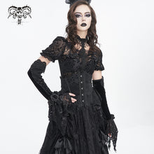 Load image into Gallery viewer, GE035 velvet and embroidered velvet palace flower mesh mid-length women sleeves
