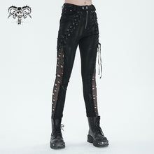 Load image into Gallery viewer, PT210 punk ripped mesh lace up trousers
