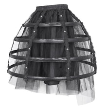 Load image into Gallery viewer, SKT202 Black leather punk short bustle
