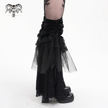 Load image into Gallery viewer, AS194 black women Gothic velvet pattern puffy lace leg warmers
