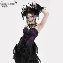 Load image into Gallery viewer, ECST00702 purple Gothic Pattern Jacquard Feather Rose Women sexy Corset
