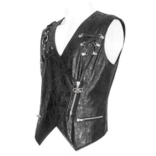 Load image into Gallery viewer, WT080 Faux cracked leather punk vest
