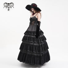 Load image into Gallery viewer, SKT22401 Black party Gothic long suspender dress
