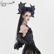Load image into Gallery viewer, EAS039 Bat-Wing Headband with Long Veil
