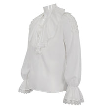 Load image into Gallery viewer, SHT10902 White Gothic V-neck chiffon shirt
