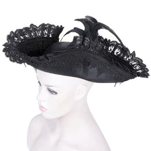 Load image into Gallery viewer, AS201 Black Gothic Women&#39;s Pirate Hat
