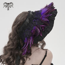 Load image into Gallery viewer, AS262 Purple Feather Lolita Wide-Brimmed Soft-Wire Headband

