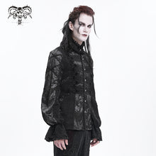 Load image into Gallery viewer, SHT127 Gothic pleated dark pattern balloon sleeve shirts
