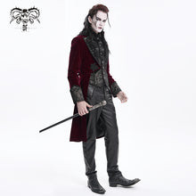Load image into Gallery viewer, CT25402 RED Gothic faux two piece embossed dress coat
