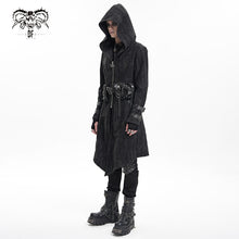 Load image into Gallery viewer, CT251 men Punk ripped woven jacket hooded long coat
