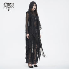 Load image into Gallery viewer, CA042 Gothic lace tassels sleeveless hooded cardigan
