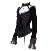 Load image into Gallery viewer, CT252 Gothic shiny material halter neck long sleeve short jacket for women
