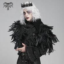 Load image into Gallery viewer, CA055 Gothic peak collar feather short cloak
