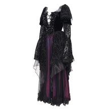Load image into Gallery viewer, ESKT05202 GOTHIC Chest V-neck long-sleeved jacquard mesh dress
