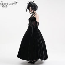 Load image into Gallery viewer, ESKT047 Women&#39;s velvet and shiny material suspender dress
