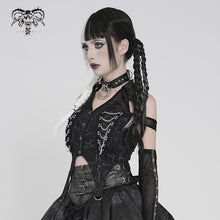 Load image into Gallery viewer, SHT150 Serpentine-Print Woven Halter-Neck Off-Shoulder Punk Shirt
