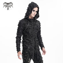 Load image into Gallery viewer, TT283 Punk hooded laminated ripped T-shirt

