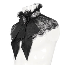 Load image into Gallery viewer, AS15401 Black Gothic Court Style Cameo Lace Bow Tie
