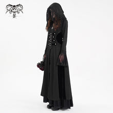 Load image into Gallery viewer, CT24701 Black Gothic long hooded long sleeve coat
