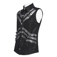 Load image into Gallery viewer, SHT155 Gold-Stamped Twill Sleeveless Punk Shirts
