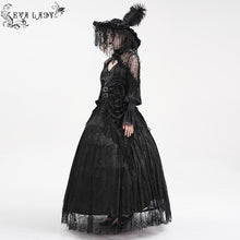 Load image into Gallery viewer, ESKT05001 High Waist Rose Embossed Velvet Tasseled Skirt
