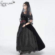 Load image into Gallery viewer, ESKT04501 Black Gothic suspender dress
