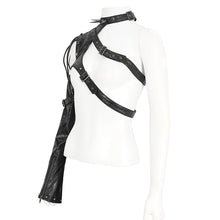 Load image into Gallery viewer, AS18201 Black Punk halter single shoulder women short jacket
