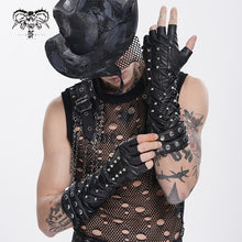 Load image into Gallery viewer, GE047 Super-Stretch Faux Leather Punk Mid-Length Gloves
