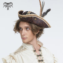 Load image into Gallery viewer, AS189 Punk brown cracked pirate hat
