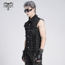 Load image into Gallery viewer, SHT138 Punk raw edges sleeveless shirt
