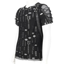 Load image into Gallery viewer, TT247 Ripped Knit Diamond Mesh Oversized Men&#39;s T-Shirt
