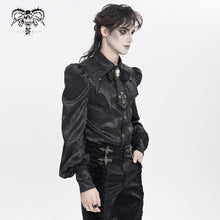 Load image into Gallery viewer, SHT15401 Gothic Long-Sleeve Pleated Shirt with Bat-Wing Shoulder Flaps
