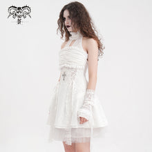 Load image into Gallery viewer, SKT21902 white lolita halterneck tunic dress
