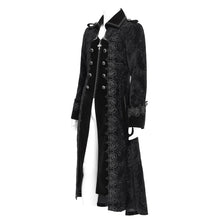 Load image into Gallery viewer, CT26201 Black Gothic paisley jacquard fleece long coat
