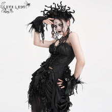 Load image into Gallery viewer, ECST00701 Gothic Pattern Jacquard Feather Rose Corset
