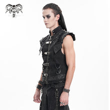 Load image into Gallery viewer, WT092 Asymmetric distressed punk vest

