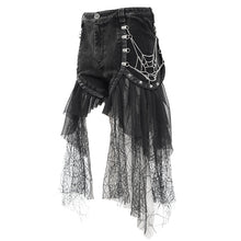 Load image into Gallery viewer, PT254 Stretchy Twill Chain Spider Web Punk Pants
