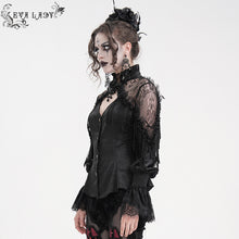 Load image into Gallery viewer, ESHT016 Gothic pattern satin V-neck shirts
