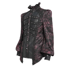Load image into Gallery viewer, SHT14602 Dark red Gothic two-tone cashew jacquard long-sleeved shirts
