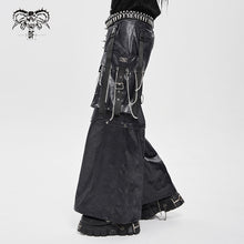 Load image into Gallery viewer, PT287 Pleated faux leather woven punk wide-leg pants
