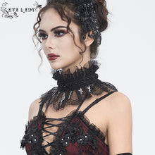 Load image into Gallery viewer, EAS015 Eyelash lace and pleated lace stand collar
