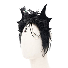 Load image into Gallery viewer, AS217 Gothic bat wings chain tassel headband
